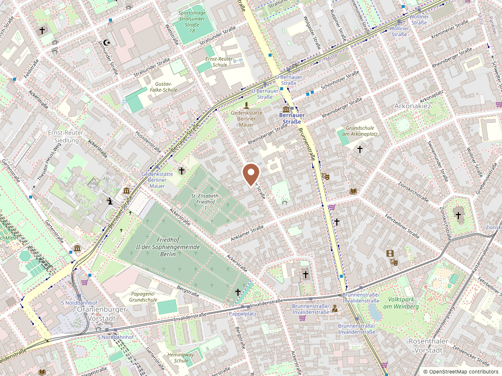 Karte mit der Lage in der Strelitzer Straße 62